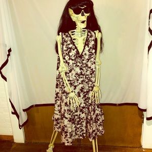 Vera Wang Chiffon/Satin Abstract Cocktail Dress